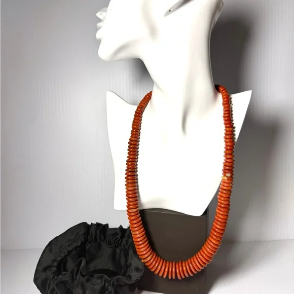 Red Jasper Graduated Disc Beaded Necklace - Picture 3 of 13